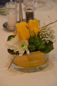 Simple Flower Arrangement at 'Bad Horn' Gala Dinner. 
